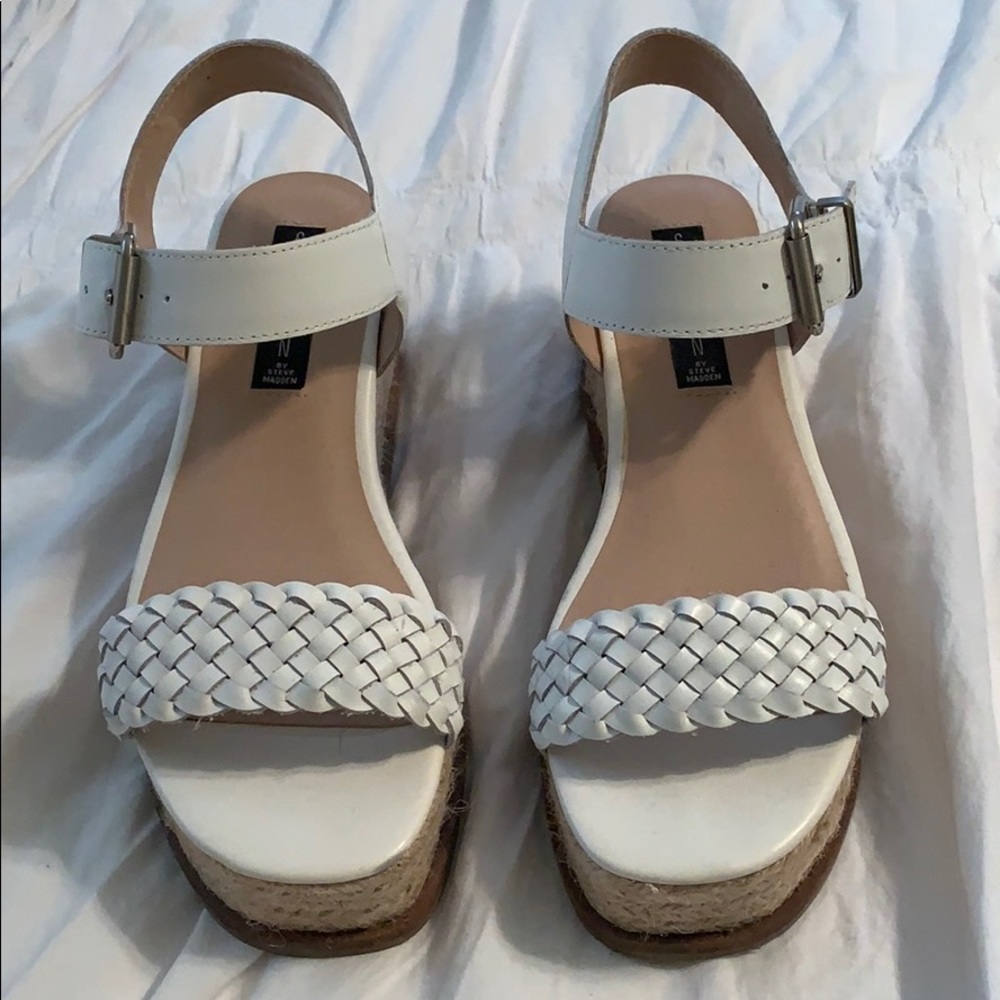 Steven by Steve Madden White platform wedge sandal